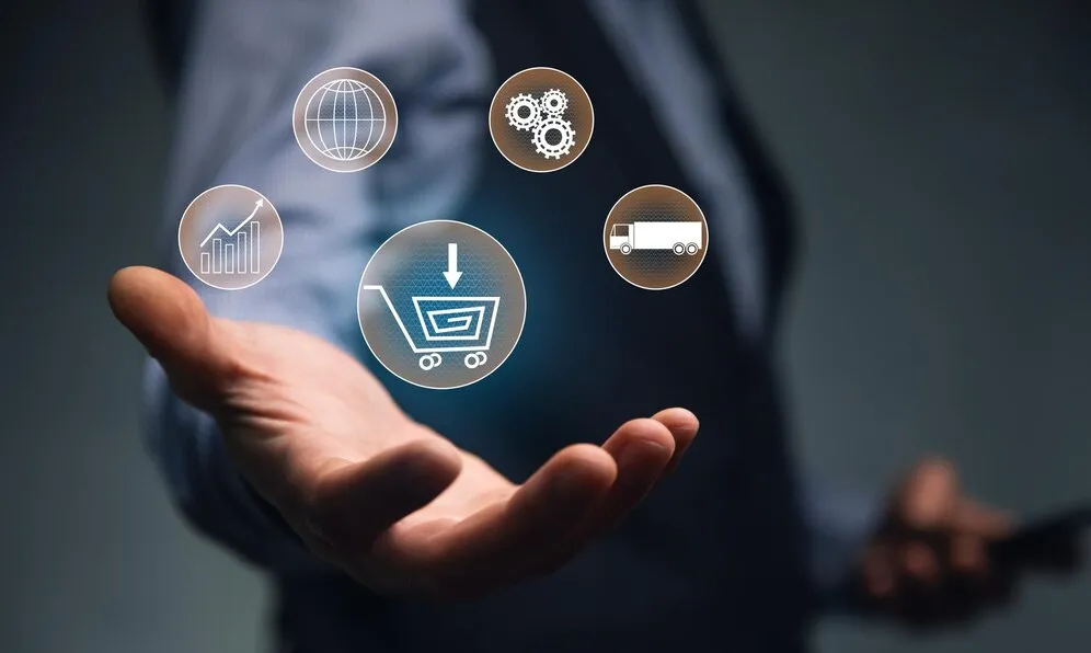 Alt text : Illustration de la chaîne de valeur e-commerce unifiée : connexion fluide entre le front-end, les ventes et l'OMS logistique