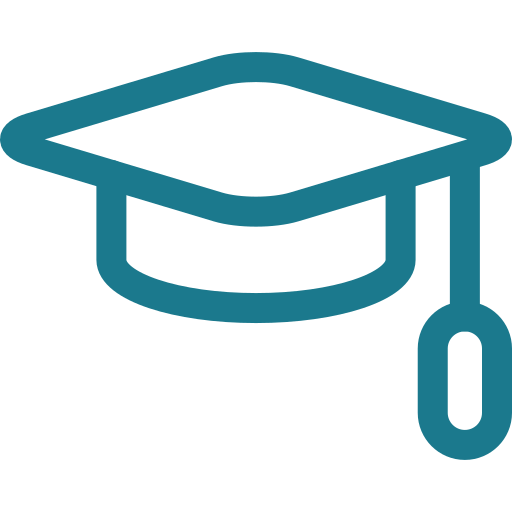 icone représentant un chapeau de remise de diplome pour signifier le formation au sein de codyssée