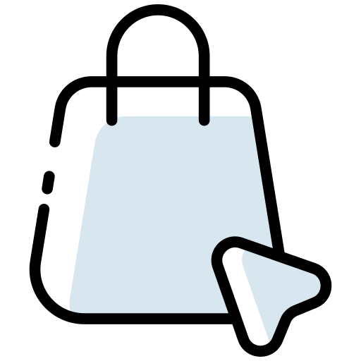 icone d'un sac avec une fleche pour symboliser le e-commerce