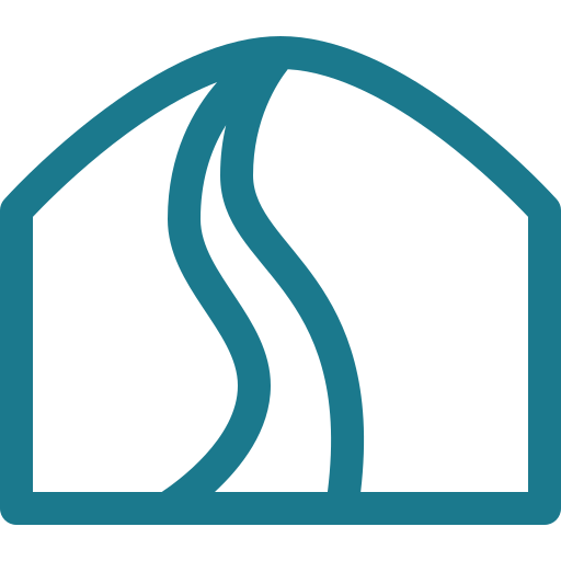 icone pour symboliser un chemin emprunté. Une colline avec un chemin au milieu