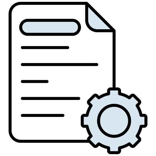 icone d'un formulaire avec un engrenage