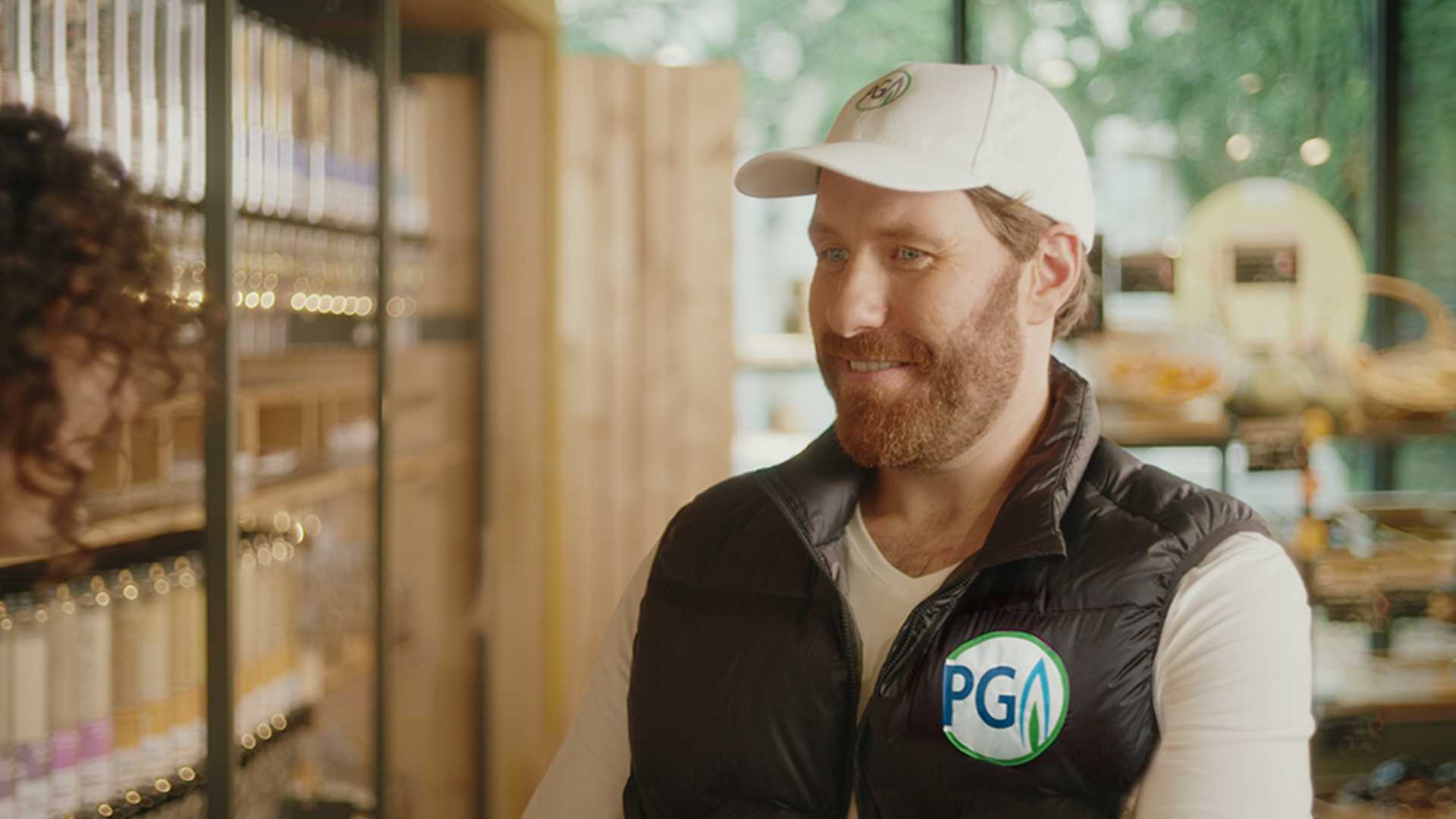 homme de face portant une doudoune de son entreprise professionnels du gaz