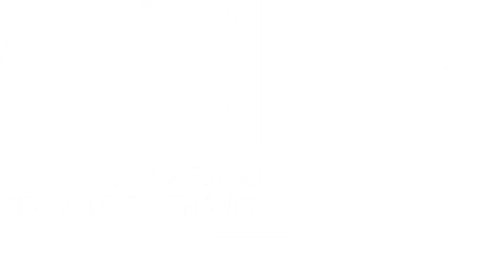 logo blanc de l'entreprise GRDF